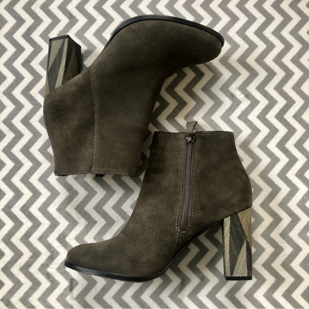 Interesting Anthropologie Matisse Metric Geo Stripe Block Heel Booties, Size 8.5